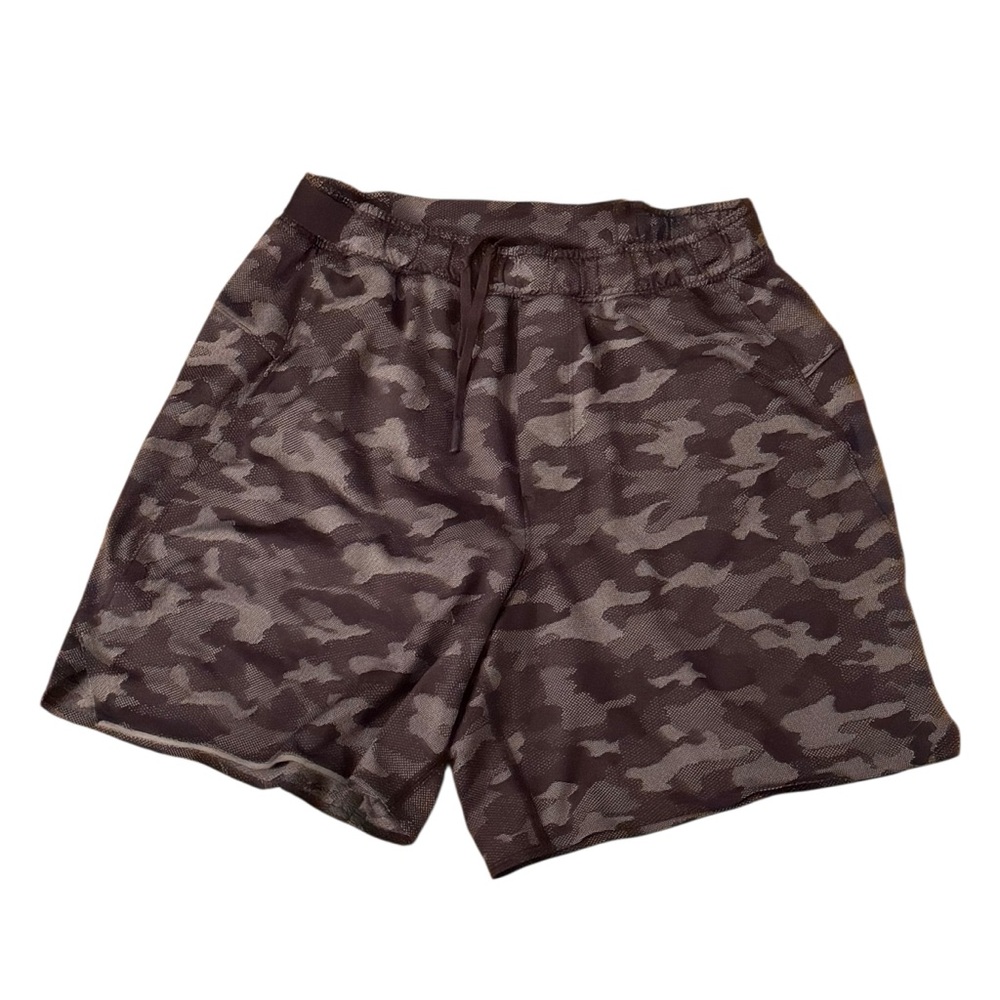 Lululemon Surge Short 6" Lined Variegated Mesh Camo Black Grey Size Small